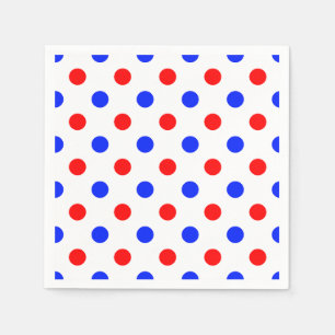 White Red Blue Polka Dots Design  Napkin