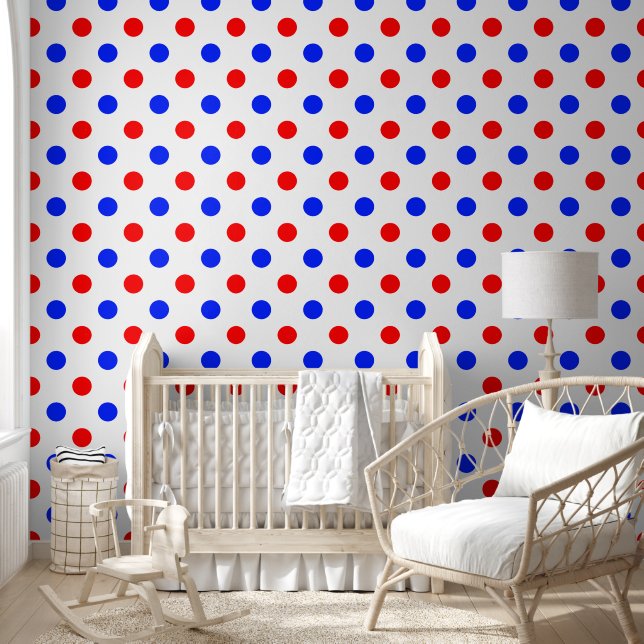 White Red Blue Polka Dots Design  Wallpaper (Kids)
