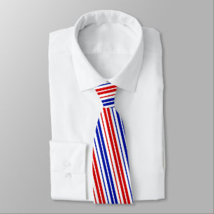White Red Blue Stripes Pattern   Tie