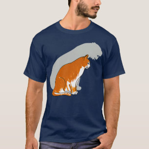 White Red Cat with Tiger Shadow T-Shirt