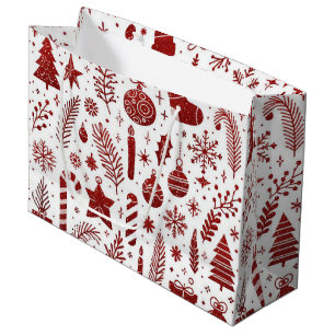 White Red Christmas Gift Bag