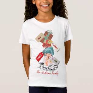 White Red Christmas Sled Pretty Classic Vintage T-Shirt