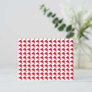 white red cute Santa Hat pattern Christmas Postcard