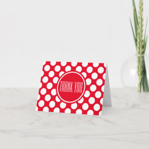 White red dots   Festive thank you Card