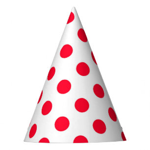 White Red Dots Party Hat