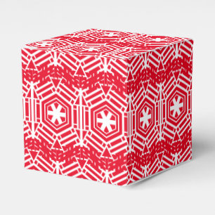 White red festive pattern Christmas Holidays gift Favour Box