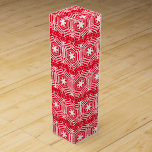 White red festive pattern Christmas Holidays gift Wine Box<br><div class="desc">White red festive pattern Christmas Holidays gift wine box
Merry Christmas,  Happy Holidays,  Happy Birthday</div>