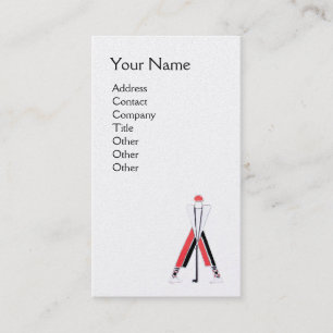 WHITE RED GOLFER ,GOLF INSTRUCTOR MONOGRAM Pearl Business Card