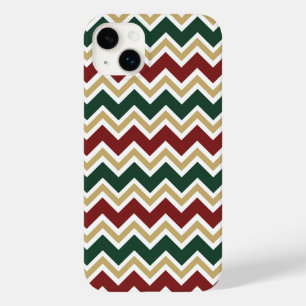 White Red Green Beige Chevron Pattern Case-Mate iPhone 14 Plus Case