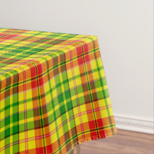 White Red Green Plaid Tartan Design  Tablecloth