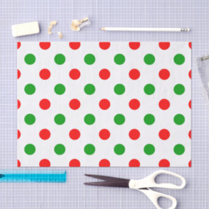 White Red Green Polka Dots Design Tissue Paper