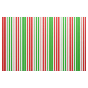 White Red Green Stripes Pattern   Fabric