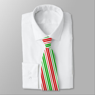 White Red Green Stripes Pattern   Tie