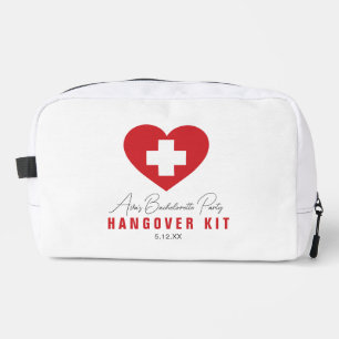 White Red Heart Bachelorette Hangover Kit Dopp Kit