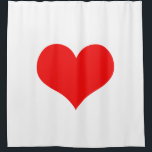 White Red Heart Colourful Bright Cute Decor Custom Shower Curtain<br><div class="desc">Printed with cute red heart design in solid white background. You may change the background colour as you wish!</div>