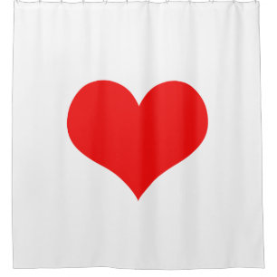 White Red Heart Colourful Bright Cute Decor Custom Shower Curtain