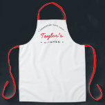 White Red Homemade with Love Personalised Kitchen Apron<br><div class="desc">Customise Your Culinary Creations: White Red 'Homemade with Love' Personalised Kitchen Apron on Zazzle. Let's get baking, cooking, and creating with this customisable apron. Personalise the name on this white apron with red and black typography, showcasing a stylish layout design. Whether you're an enthusiastic home chef, a small business bakery...</div>