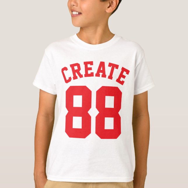 White & Red Kids | Sports Jersey Design T-Shirt (Front)