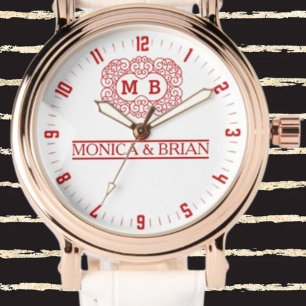 White Red Monogram Watch