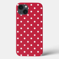 White Red Polka Dot Pattern Retro 70s 80s Classic 