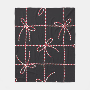 White Red Rope Bow, Twine Colour Ribbon and Tied K Fleece Blanket