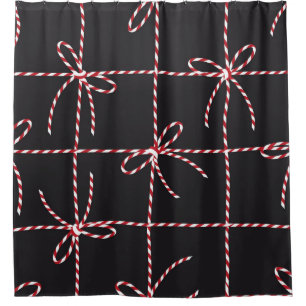 White Red Rope Bow, Twine Colour Ribbon and Tied K Shower Curtain