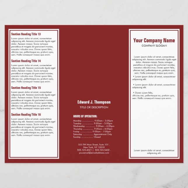 White Red Simple Border Brochure (Front)