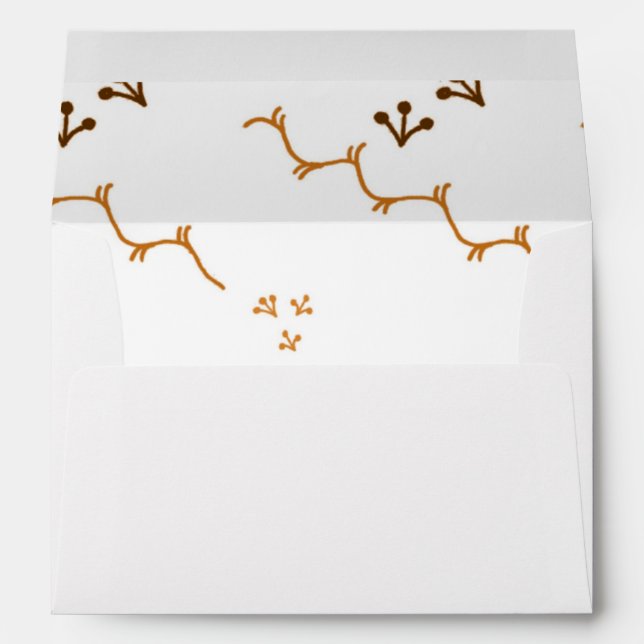 White Red Snowflake Christmas Holiday Envelope (Back (Bottom))
