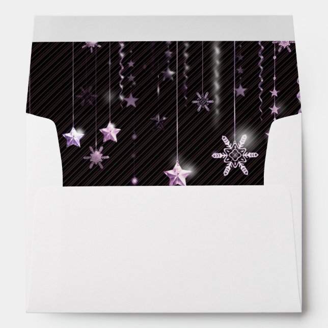 White Red Snowflake Christmas Holiday Envelope (Back (Bottom))