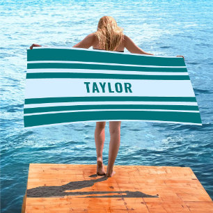 White & Red Striped Trendy Cute Summer Picnic Beach Towel