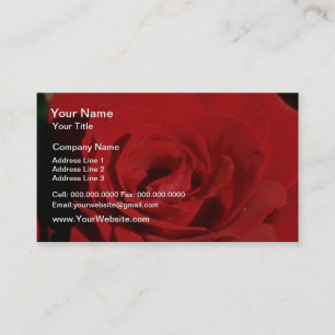 White Red velvet flowers Business Card