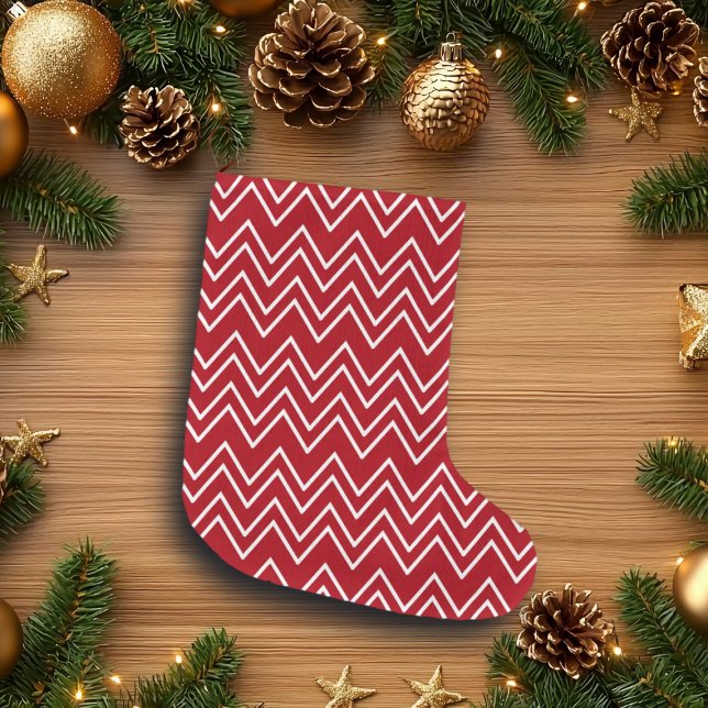 White Red Winter Festive Large Christmas Stocking (Creator Uploaded)
