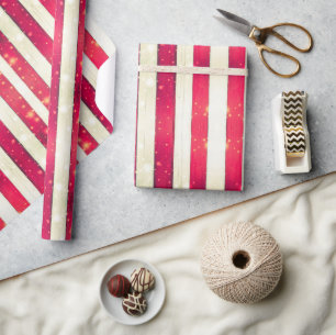 White Red Wood Boards With Flashes Lights Pattern Wrapping Paper