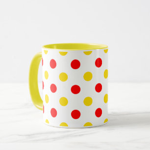 White Red Yellow Polka Dots Design Mug