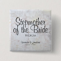 White Reflections Stepmother of the Bride Nametag