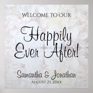 White Reflections Wedding Welcome Sign