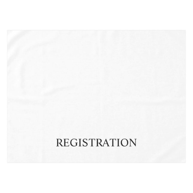 White Registration Desk Tablecloth (Front (Horizontal))