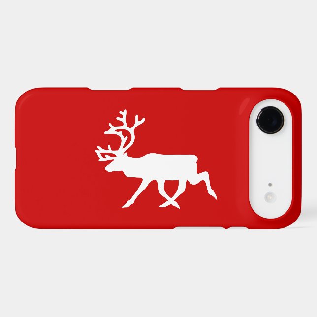 White Reindeer / Caribou Silhouette (Back (Horizontal))