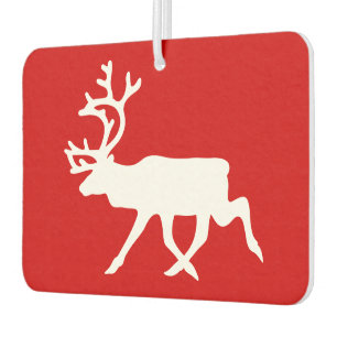 White Reindeer / Caribou Silhouette Car Air Freshener