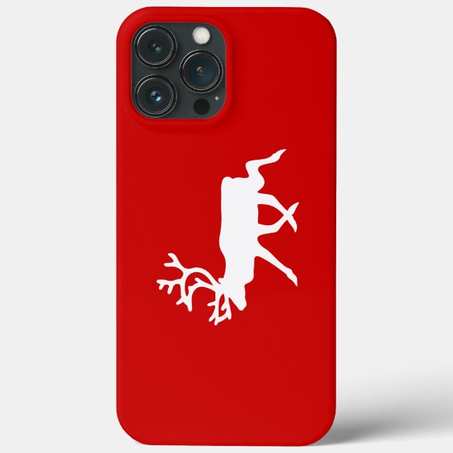 White Reindeer / Caribou Silhouette Case-Mate iPhone Case (Back)