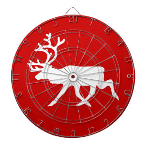 White Reindeer / Caribou Silhouette Dartboard