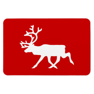 White Reindeer / Caribou Silhouette Magnet