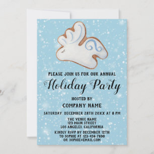 White Reindeer Cookie Snow Company Holiday Party Invitation