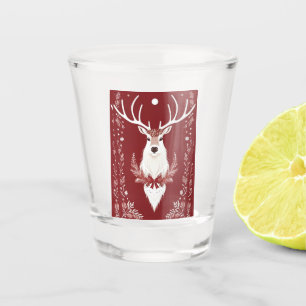 White Reindeer Shot Glass