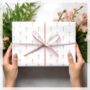 White Religious Cross Tissue Paper