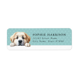 White Retriever Dog Return Address Labels
