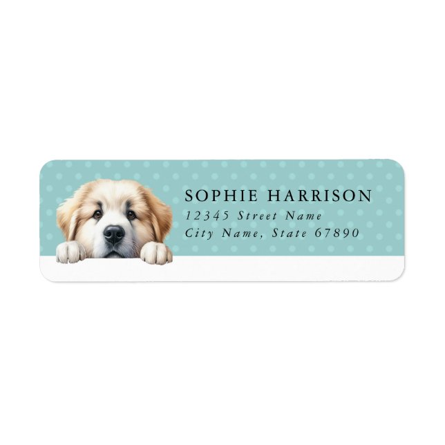 White Retriever Dog Return Address Labels (Front)