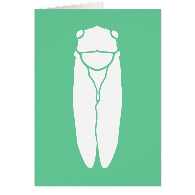 White Retro Cicada Insect Print (Front)