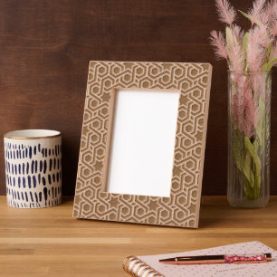 White Retro Geometric Pattern Etched Frames