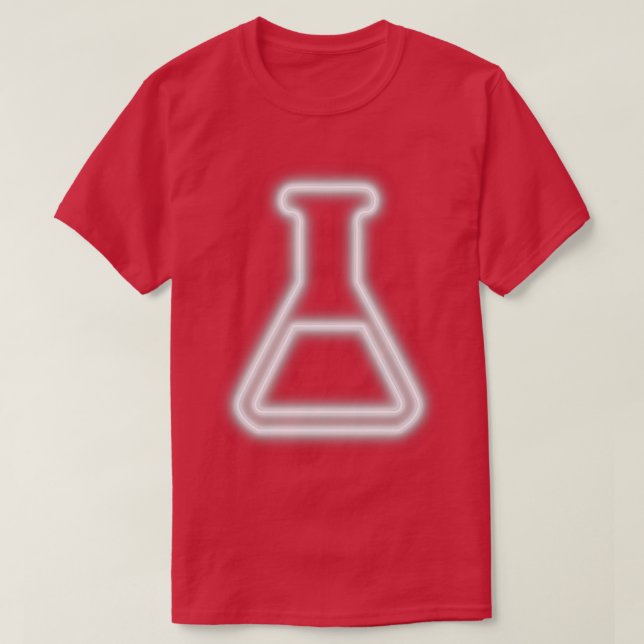 White Retro Neon Chemistry Laboratory Flask T-Shirt (Design Front)